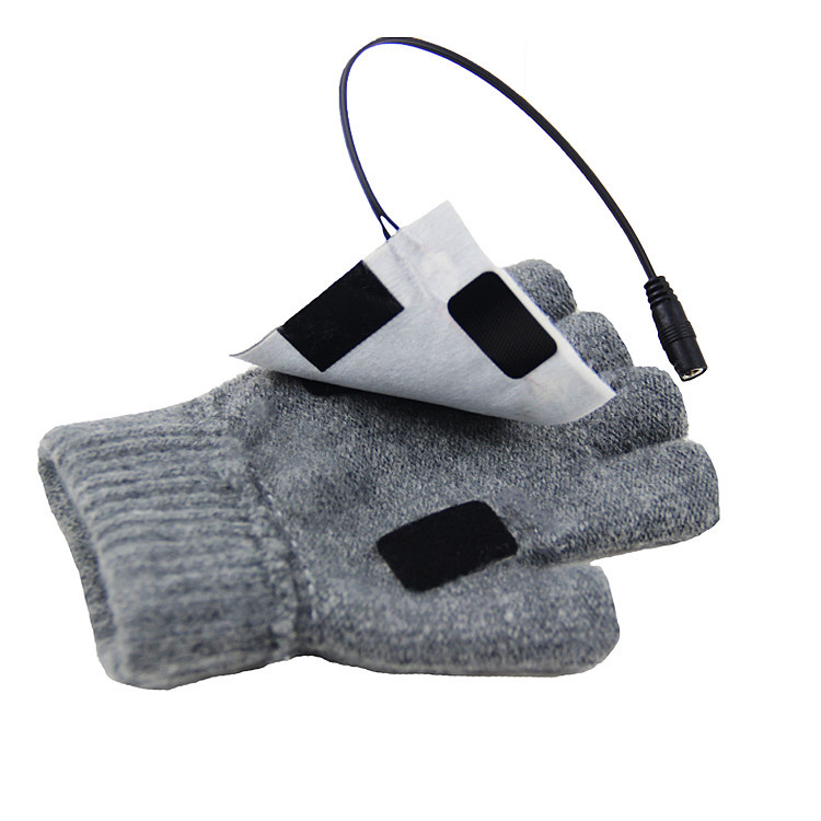 Women Men Electric Heating Gloves USB Thermal Grey Color For Sports Skiing