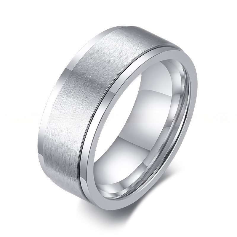Black / Silver / Gold Stainless Steel Spinner Ring 8mm Third Party Appraisal For Men Women