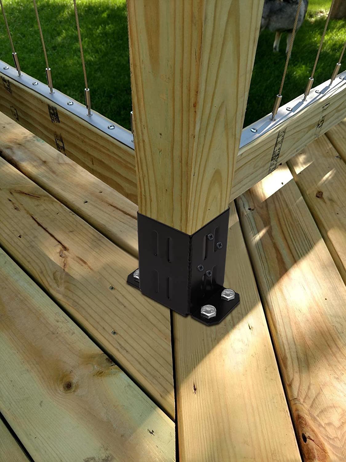 Standard Single-side Bracket Outdoors Design Space Saving Wood Post Base Metal Brackets