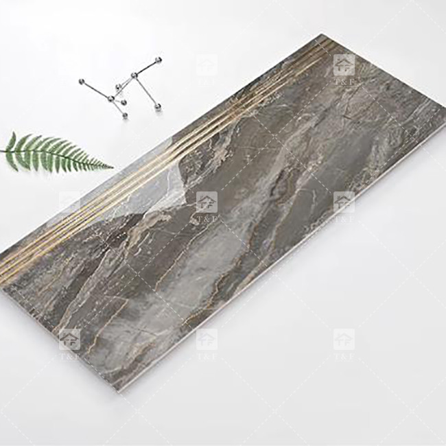 Stair Step Gold Wire Marble Floor Tile Non Slip Integrated Class Tile