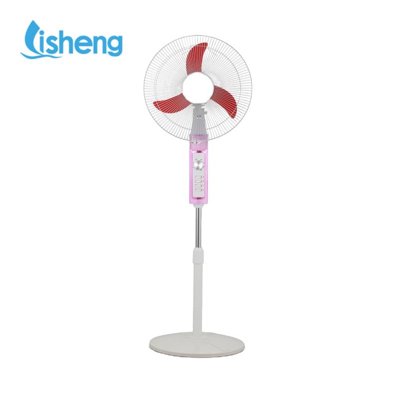 DC Energy Saving Cooling Fan Rechargeable 12V 18 Inch Stand Fan With Timer