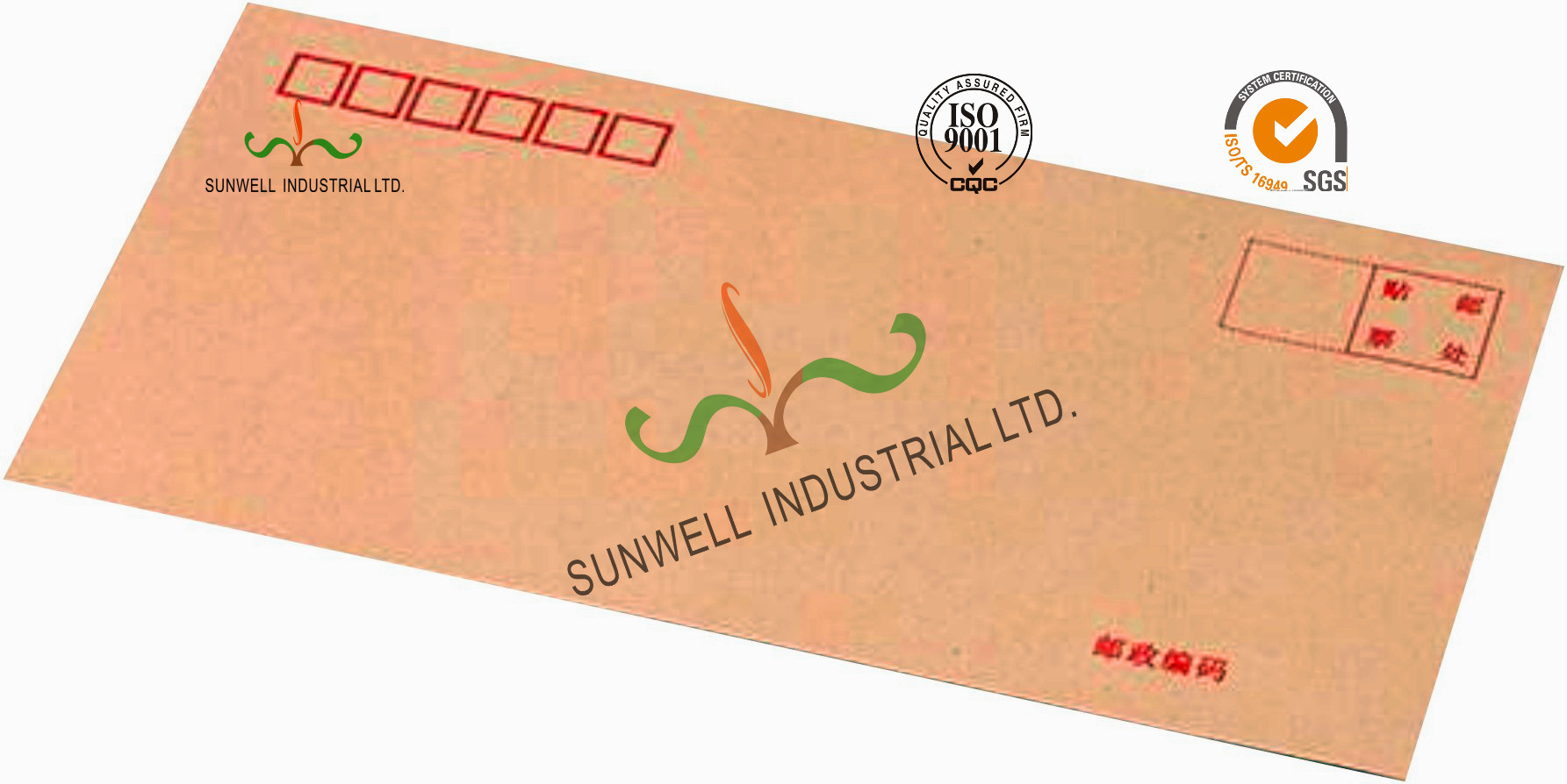 Standard Size Kraft Paper Custom Printed Envelopes With UPC Barcode Printing Edge