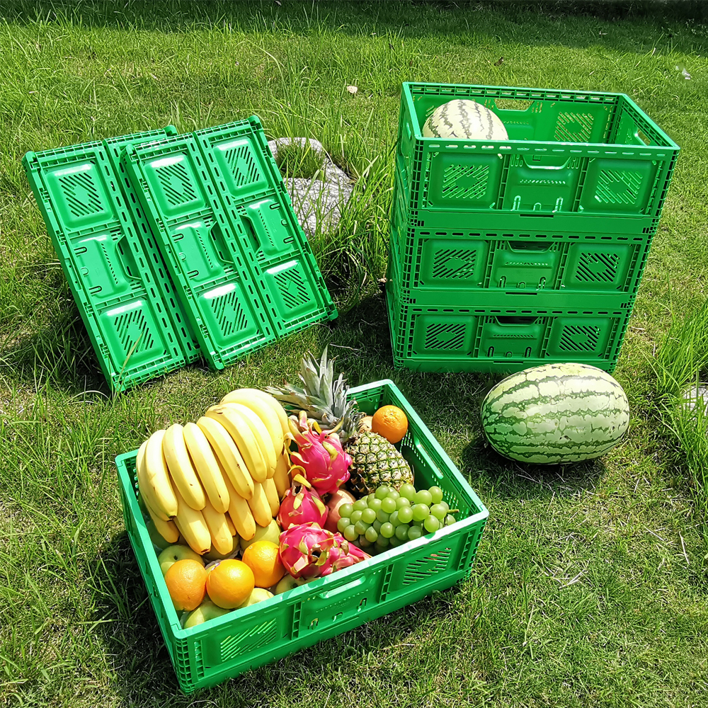 Collapsible Crate for Stackable Vegetable Crates Heavy Duty Folding Moving Box