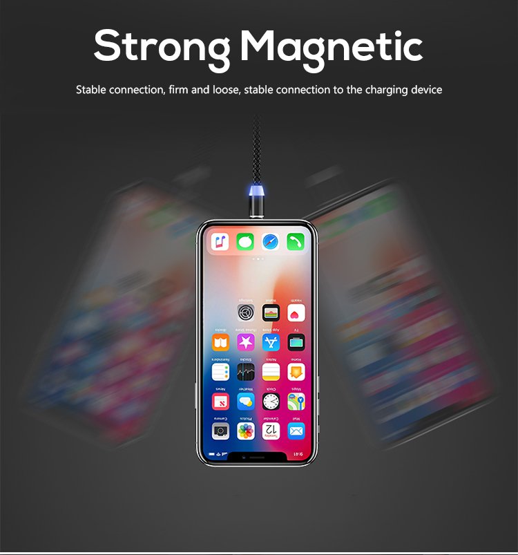 USB C 8pin Micro USB 360 Degree Magnetic Charging Cable