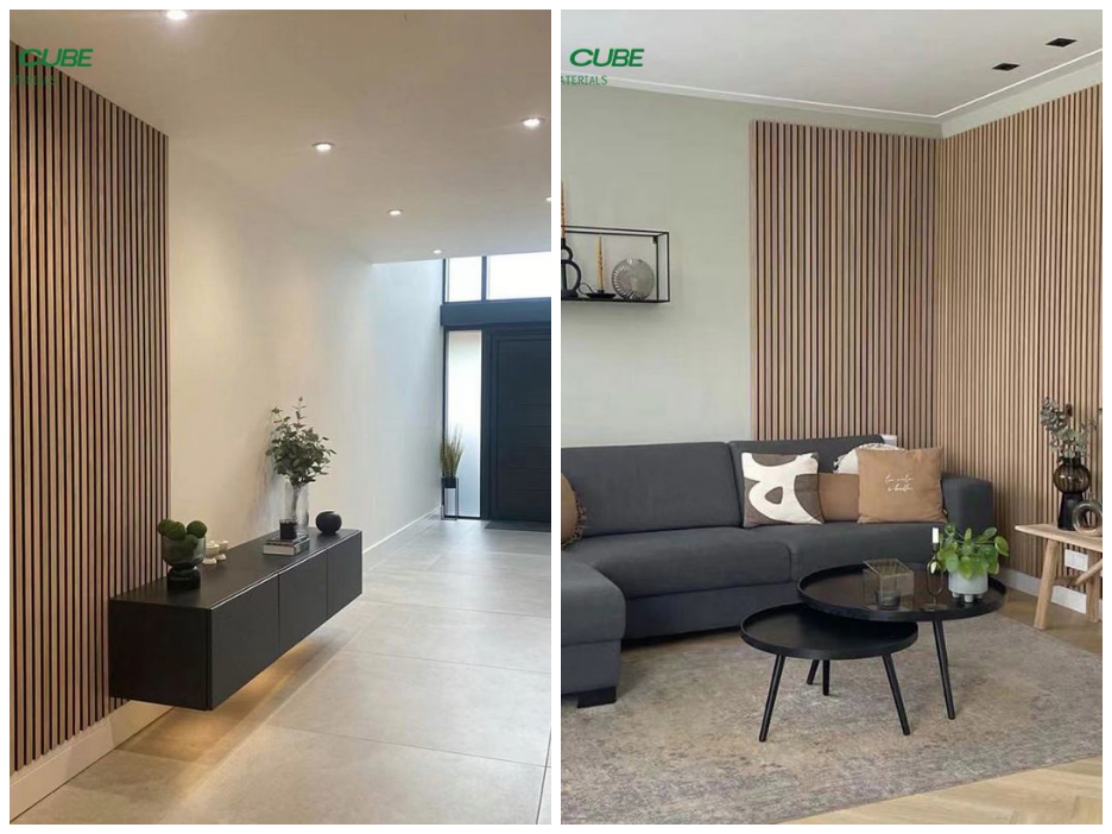 Eco Friendly Living Room Acoustic Wood Slat Panels White With Modern Design