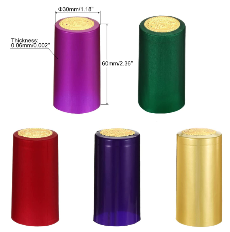 Healthy Lead Free Glass Heat Shrink Capsules Clear Top Caps For Wine Bottles