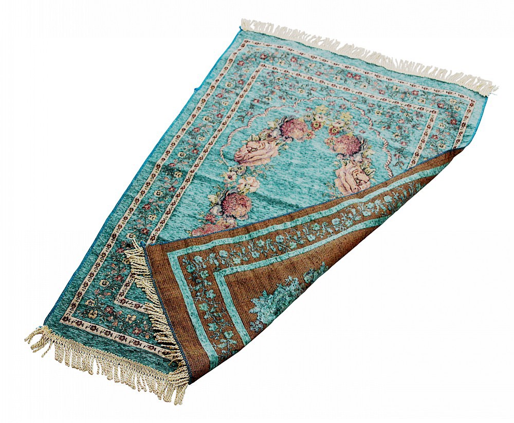 Plush Pile Height Abstract Pattern Cotton Yarn Embroidery Muslim Islam Prayer Mat