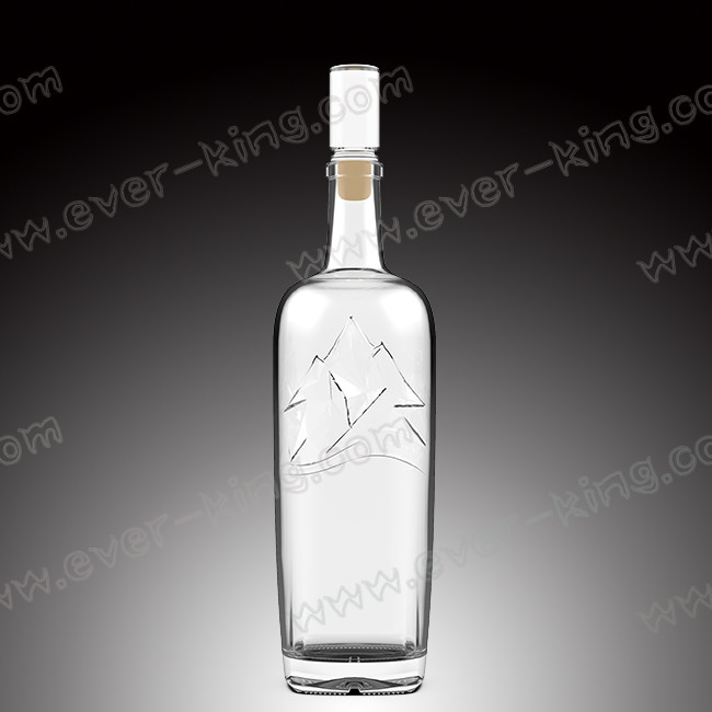 Crystal White Flint Custom Glass Bottle 750 ML for Luxury Liquor and Spirit