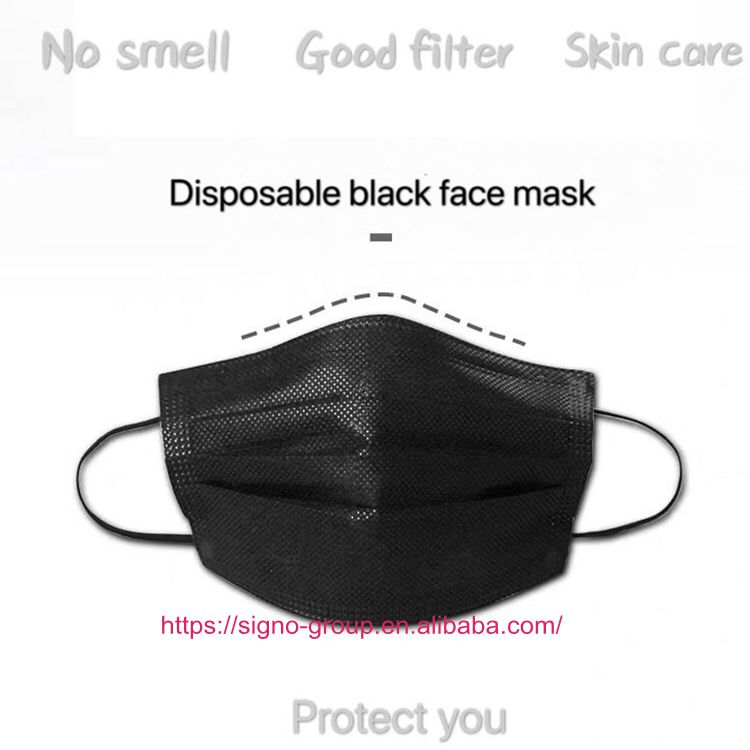 Black earloop Disposable Protective Face Mask 50pcs/box Anti Pollution