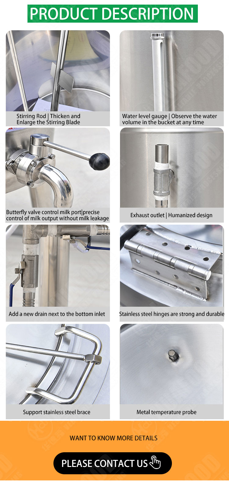 500l Goat Milk Process Plant Juice Milk Pasteurizer Equipment 50l Fruit Pulp Pasteurization Machine