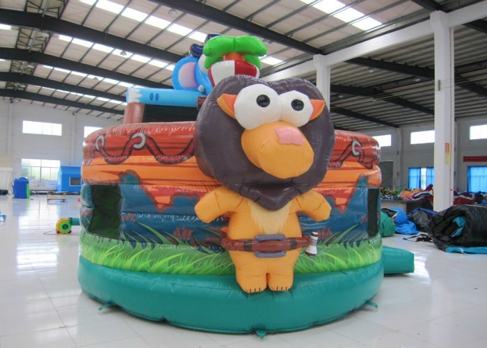 Factory Inflatable Pirate Ship Obstacle Course Animals Pirate Boat Inflatable Castle