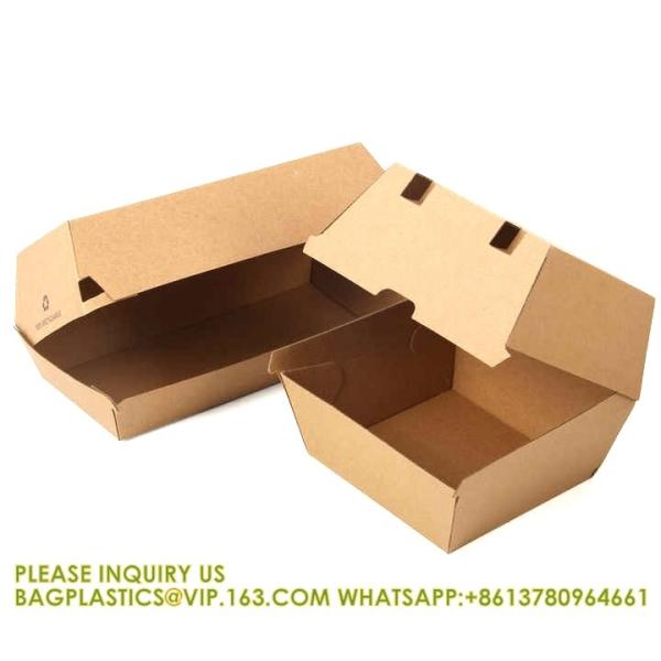 Custom Size Food Packaging Hamburger Cardboard Box Kraft F-Flute Corrugated