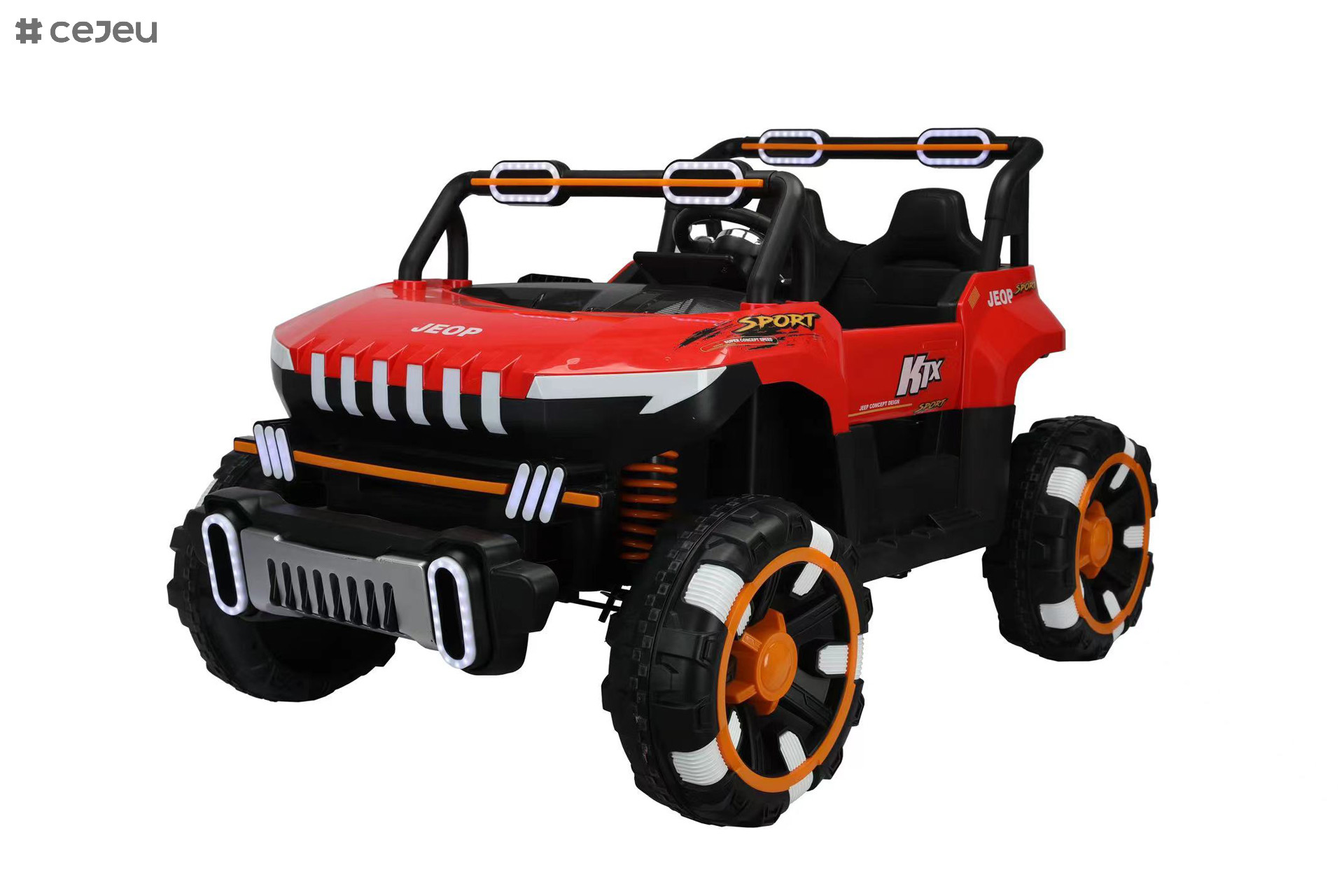 Gift for Boys & Girls: Electric UTV with Adjustable Seatbelts,Music/Light Handle Four wheel suspension