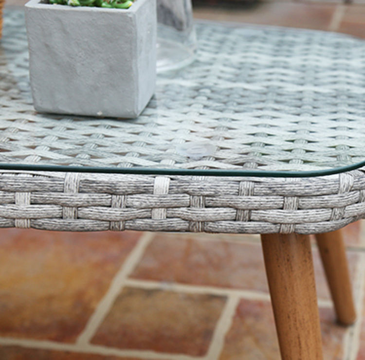 Grey Outdoor Couch With Dining Table European Garden Couch Set