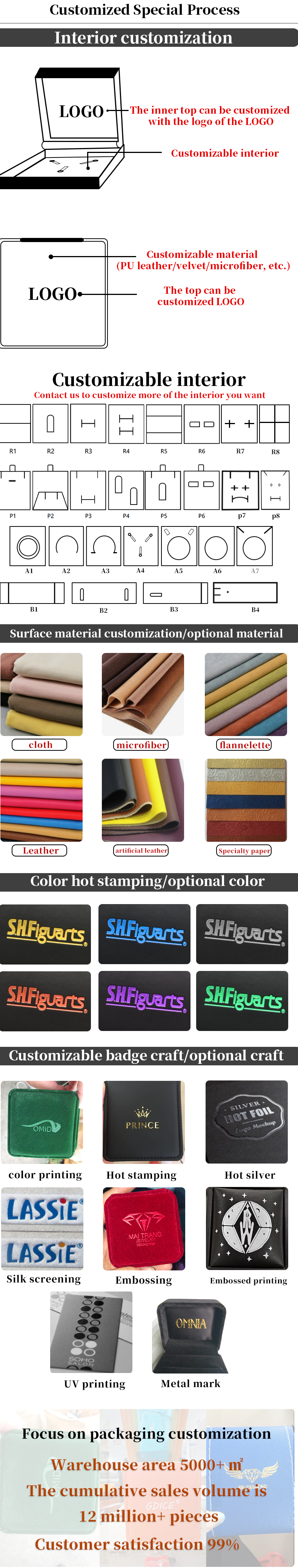 China Manufacturing wholesale high end Handmade Necklace Ring Box Jewellery Packaging Custom logo Luxury Square Suede Velvet Sky Blue Jewelry Box