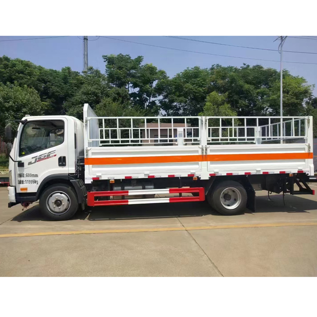 Faw 5tons Load Gas Cylinder Truck , Fence Cargo Truck For Dangerous Goods