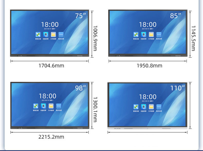 86inch LCD Interactive Touch Screen Whiteboard For Business Wall Mount/Mobile Stand 50000hrs Lifetime