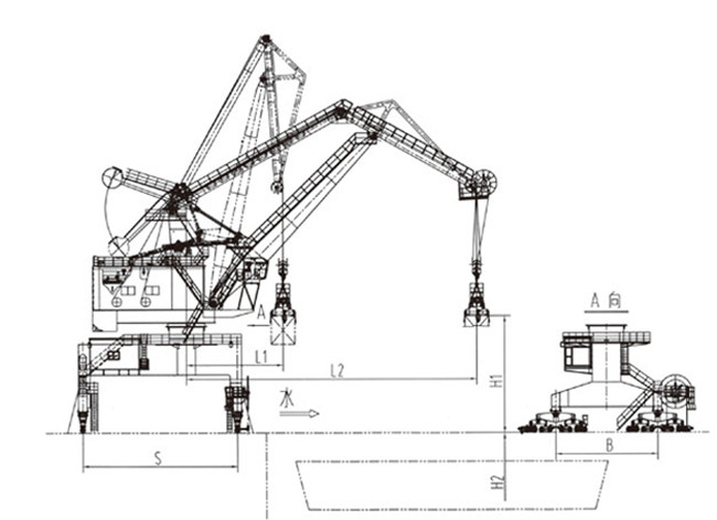 5.0 To 60 Ton Screw Lever Luffing Boom Tower Crane For Port Terminal