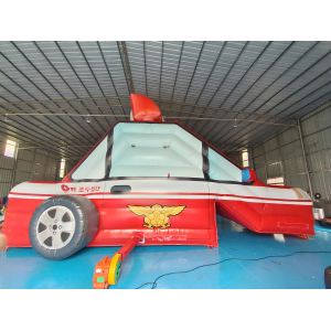 Customized Inflatable Slide Fire Fighting Truck Carton Inflatable Double Dry