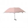Pink Reverse Folding Umbrella , Mini Pocket Umbrella With Black Coating Flower Edge for sale