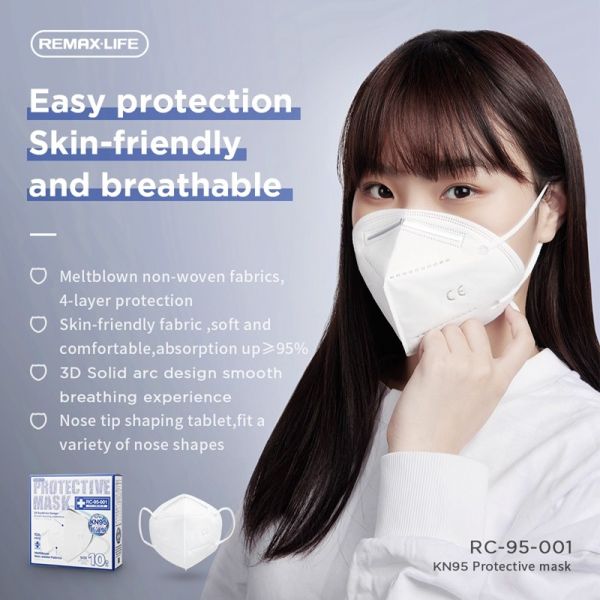 Quality 4 Layers KN95 Face Mask For Personal / Disposable Nonwoven KN95 Folding Half Face Mask Self Use for sale