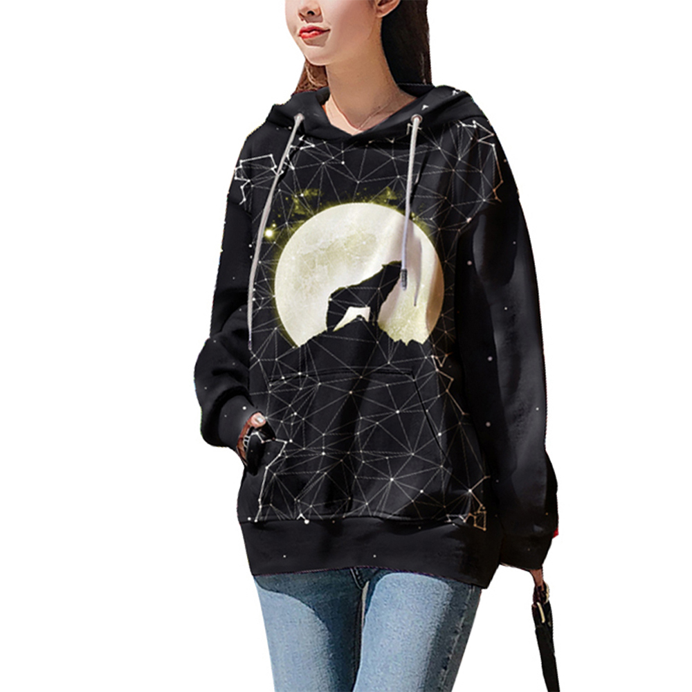 China Factory Custom Wolf Hoodie Lmpress o 3D Printed Hoodies