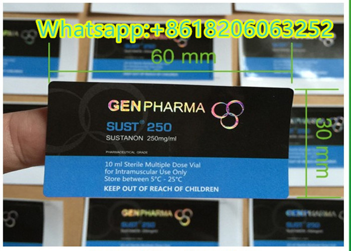 Deca 250mg Pharmaceutical Injection Medication Glass Vial Labels 25x60mm Laser Hologram Material