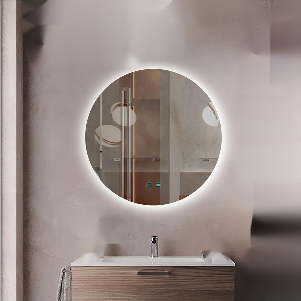 Smart Design Shower Fogless Silver Mirror LED Round Bedroom Bathroom Makeup Wall Hanging