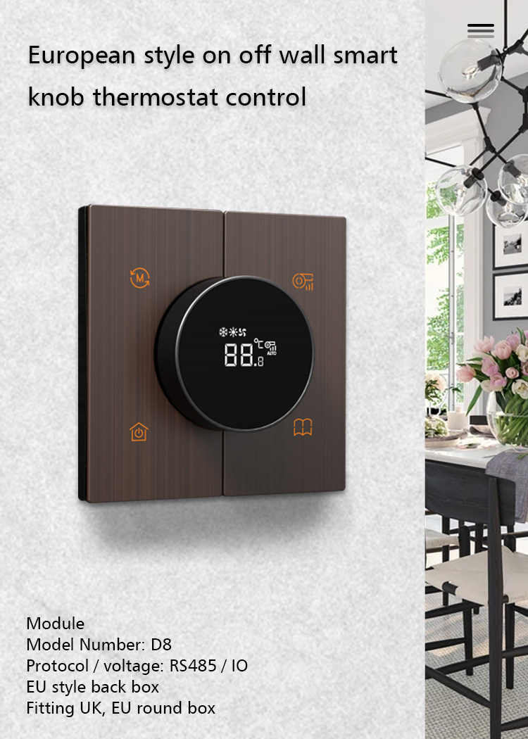 Aluminum Alloy Smart Thermostat For Heat Pump Air Conditioner 12V
