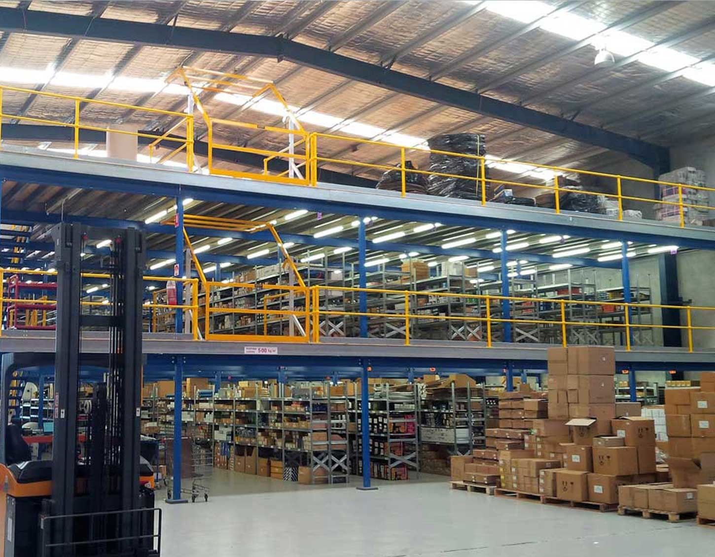 Cold Rolled Steel Q235 Industrial Mezzanine Floors 500kgs Loading Capacity