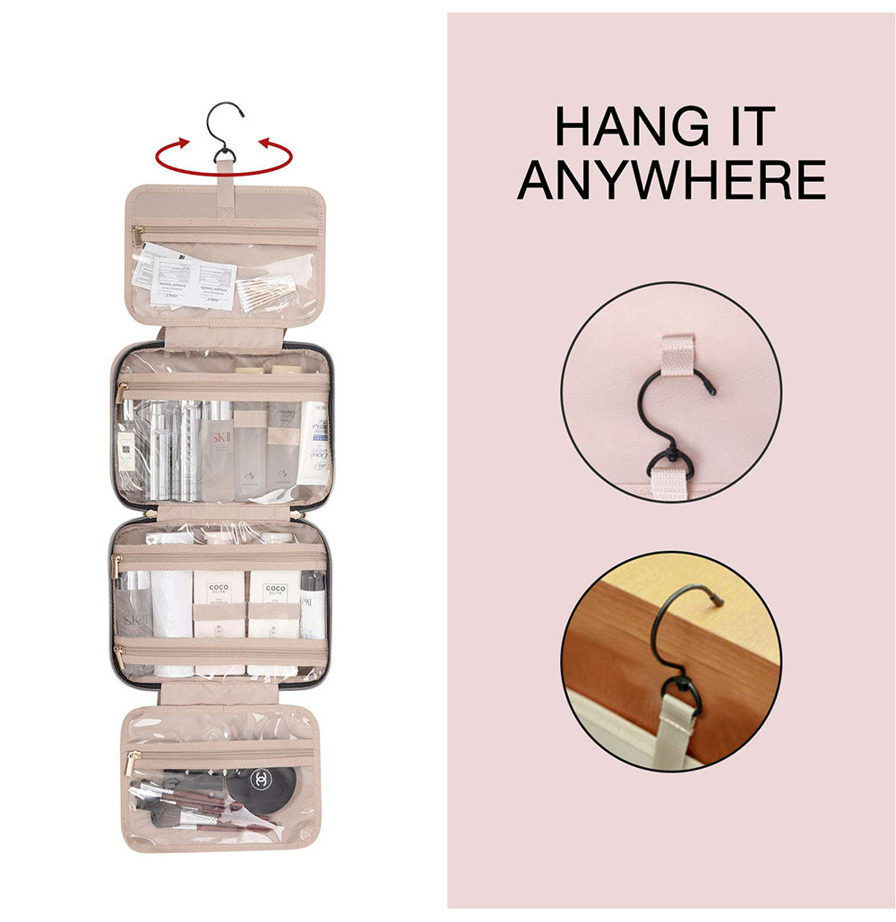 Women Water Resistant Velvet Hanging Travel Makeup Bag