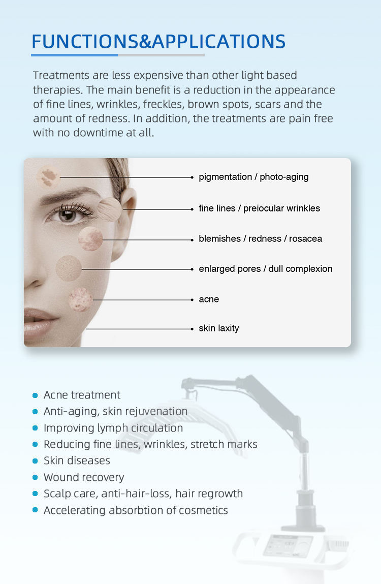 Skin Rejuvenation 6 In 1 PDT BIO Light Led Facial Light Therapy Machine
