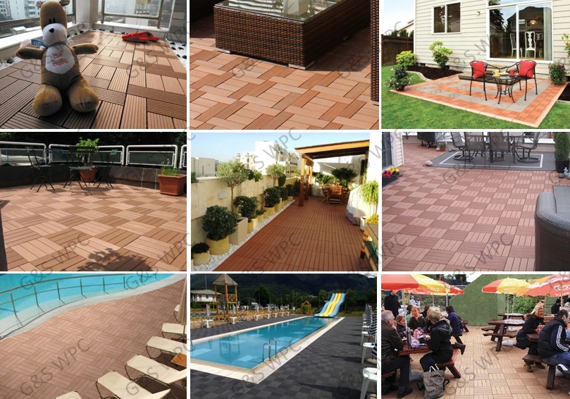 120 X 120MM Terrace Anti Uv WPC DIY Decking Mocha Wpc Wood Plastic Composite Decking