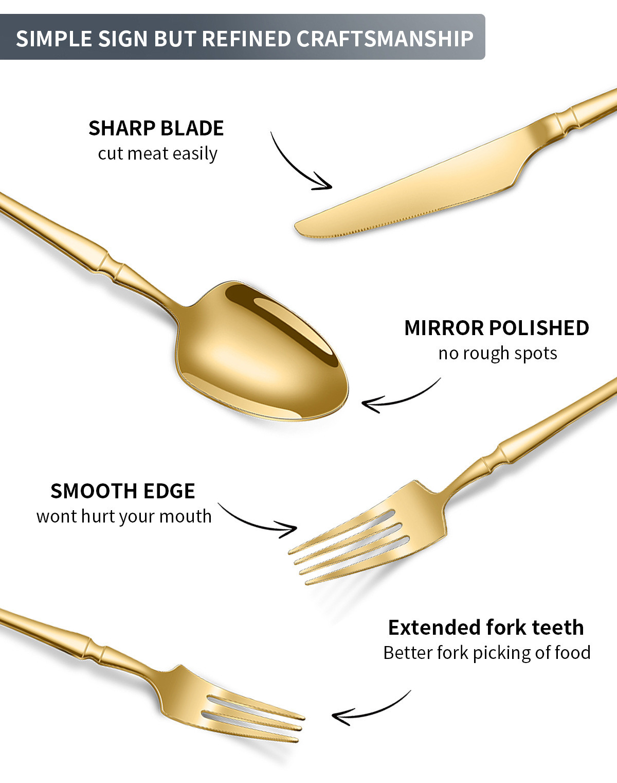 Stainless Steel Cutlery Set 20 Piece Small Waist Hammer Pattern Stainless Steel Western Cutlery Gift Box