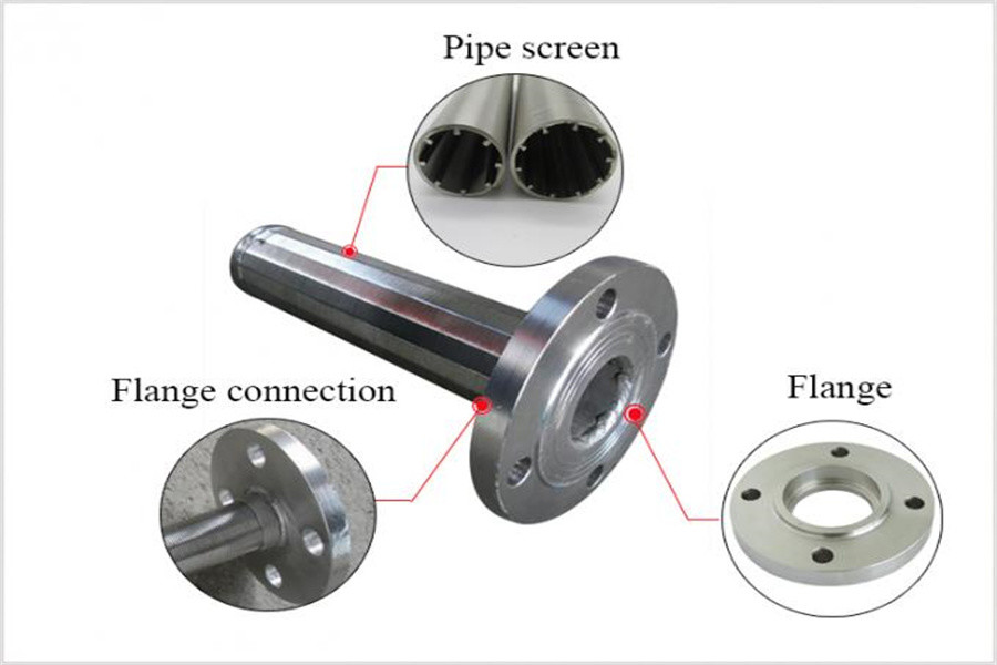 Resin Trap AISI 316L Wedge Wire Screen Pipe Wrapped Candle Filter Tube With Flange