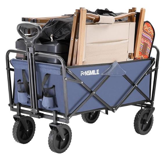 Heavy Duty Folding Utility Wagon For Outdoor Activities 265 Lbs Capacity Perfect