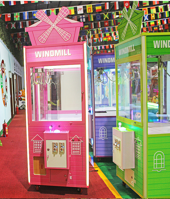 Coin Operated Windmill Gift Game Machine Toy Plush Crane Claw Machine