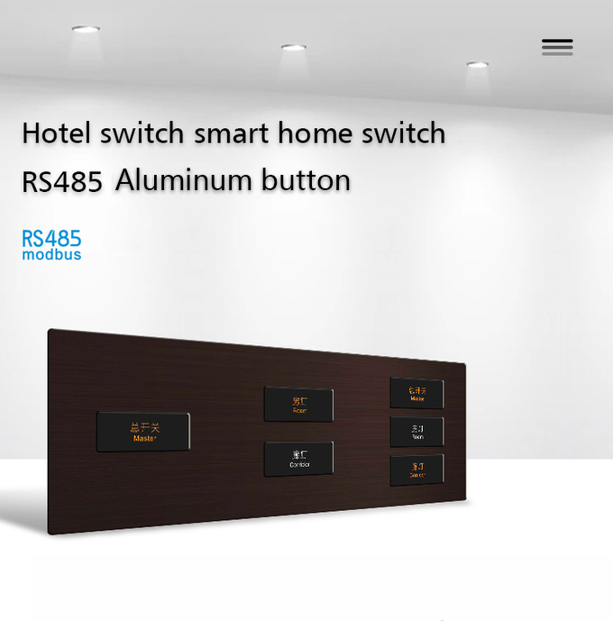 Integrated Modbus Wall Switch LED Circle Push Button Aluminum RS485 Protocol