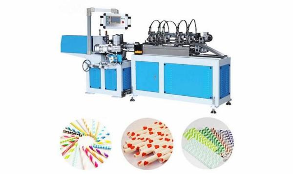 3Phase 50Hz Paper Straw Making Machine , 0.6Mpa Paper Straws Manufacturing