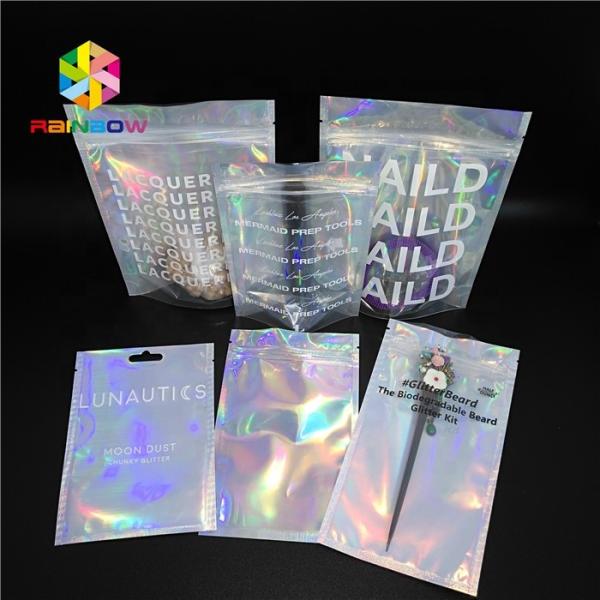 Metallic Label Sticker Holographic Foil Packaging Bags Self Adhesive For Edible