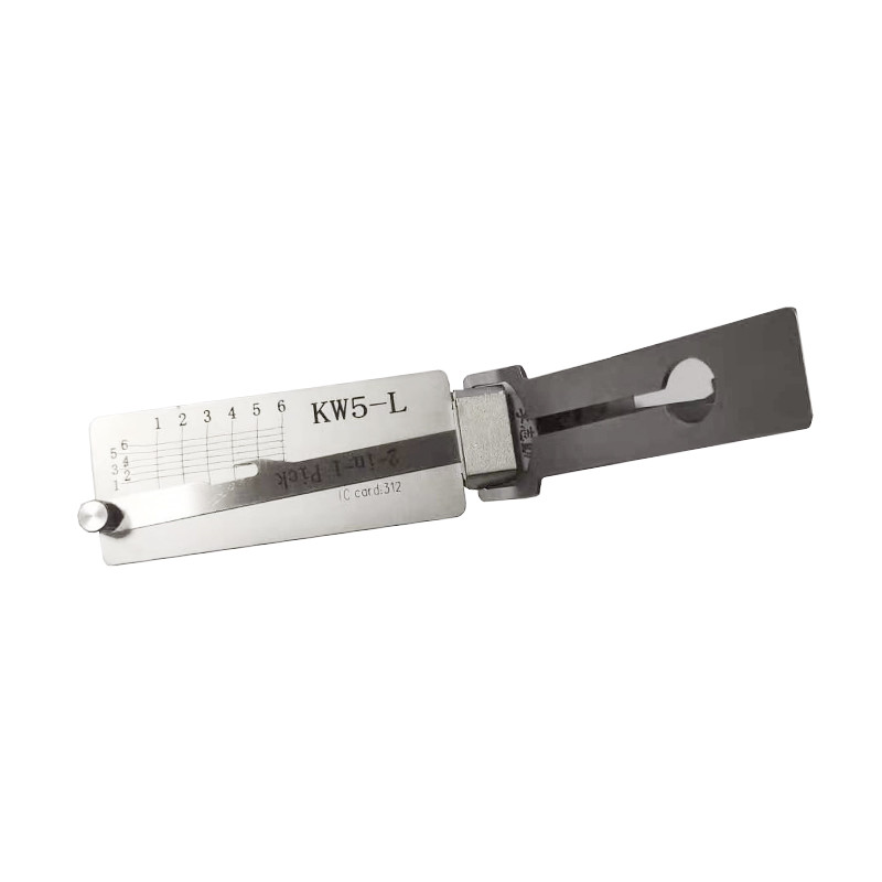 KW5-L Lishi 2 In 1 Lock Pick Tool Residential Locks Stainless Steel Lock Pick Decoder