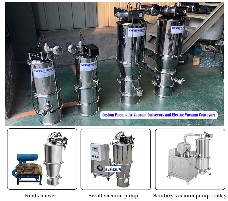 Clean And Hygienic 50 - 6000kg/H QVC Pneumatic Vacuum Loader For Plastic Processing