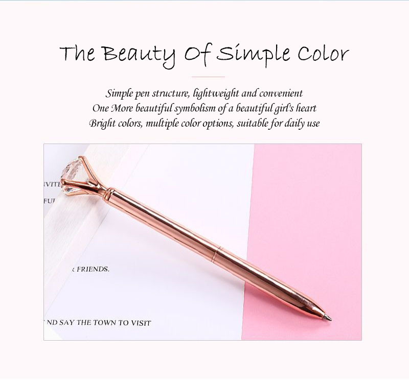 Fashion Polka Dot Twist Metal Ballpoint Pen Shining Big Diamond Spot Ball Pen 1.0mm
