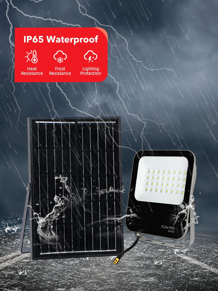 KCD 30w 50w 100w 200w 300w 600w Brightest Lens Slim Dusk To Dawn Outdoor IP65 Garden Solar Powered RGB LED Flood Light