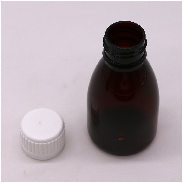 Customized Colors 100ml PET Amber Plastic Oral Liquid Drug-Grade Bottle with Safety Cap