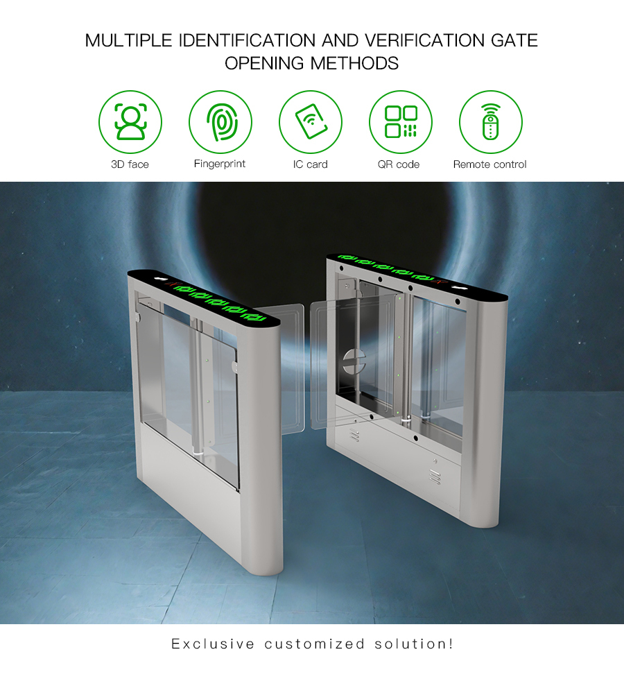 HCW CE Face Recognition Turnstile Entrance Gates IP54 Waterproof Bidirectional