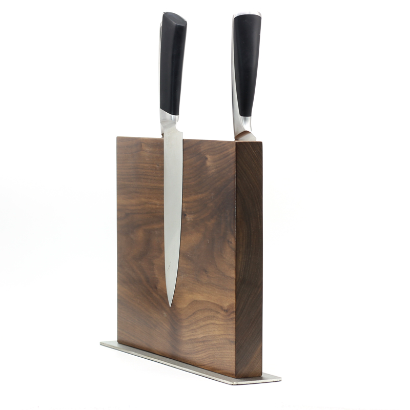 260x240x32 mm Double Sided Magnetic Knives Holder with Permanent Bamboo Acacia Walnut