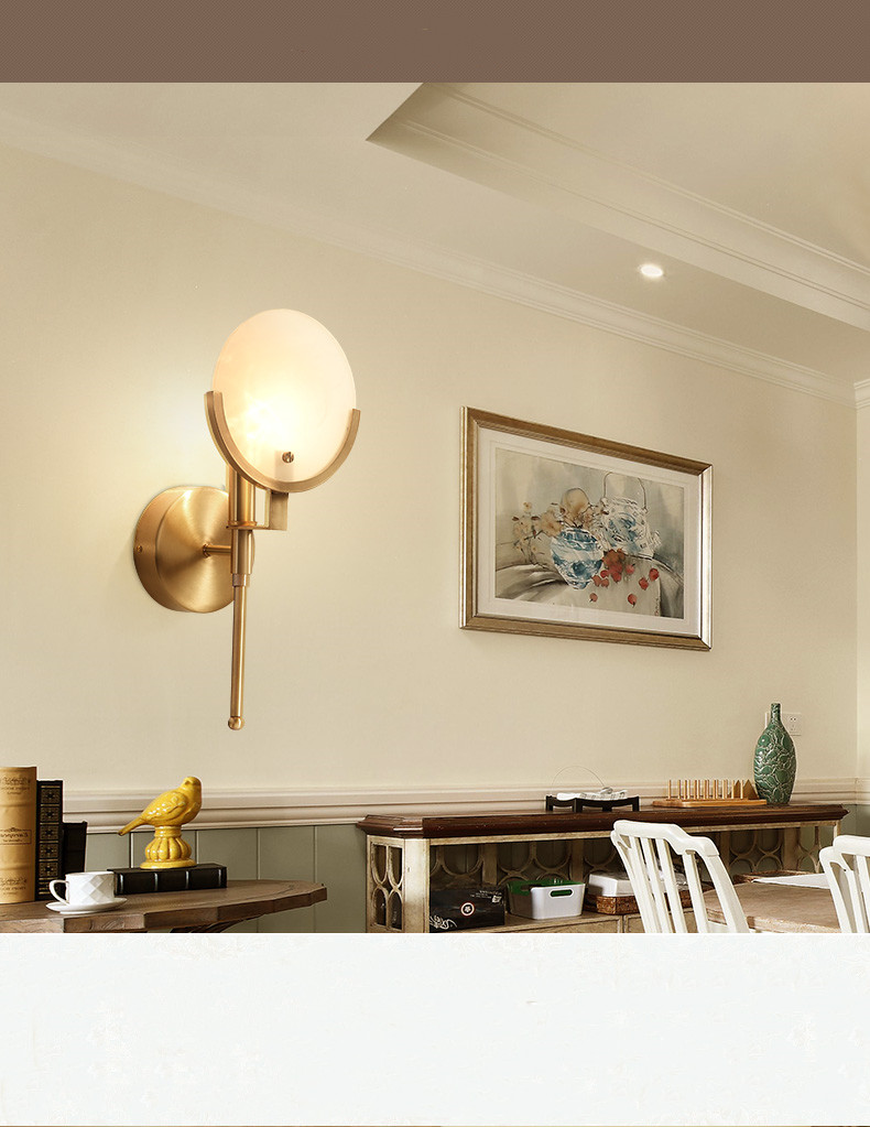 Art Deco Gold Led Wall Lamp Parlor Wall Sconce Bedroom Bedside Aisle Balcony Wall Lights (WH-OR-239)