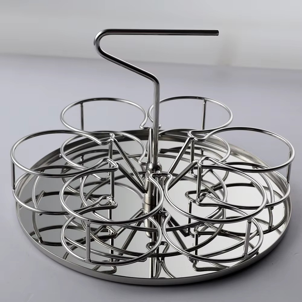 Revolving Kitchen Corner Storage Basket Double Tier Standing Iron Holder Cabinets Blind Corner Racks