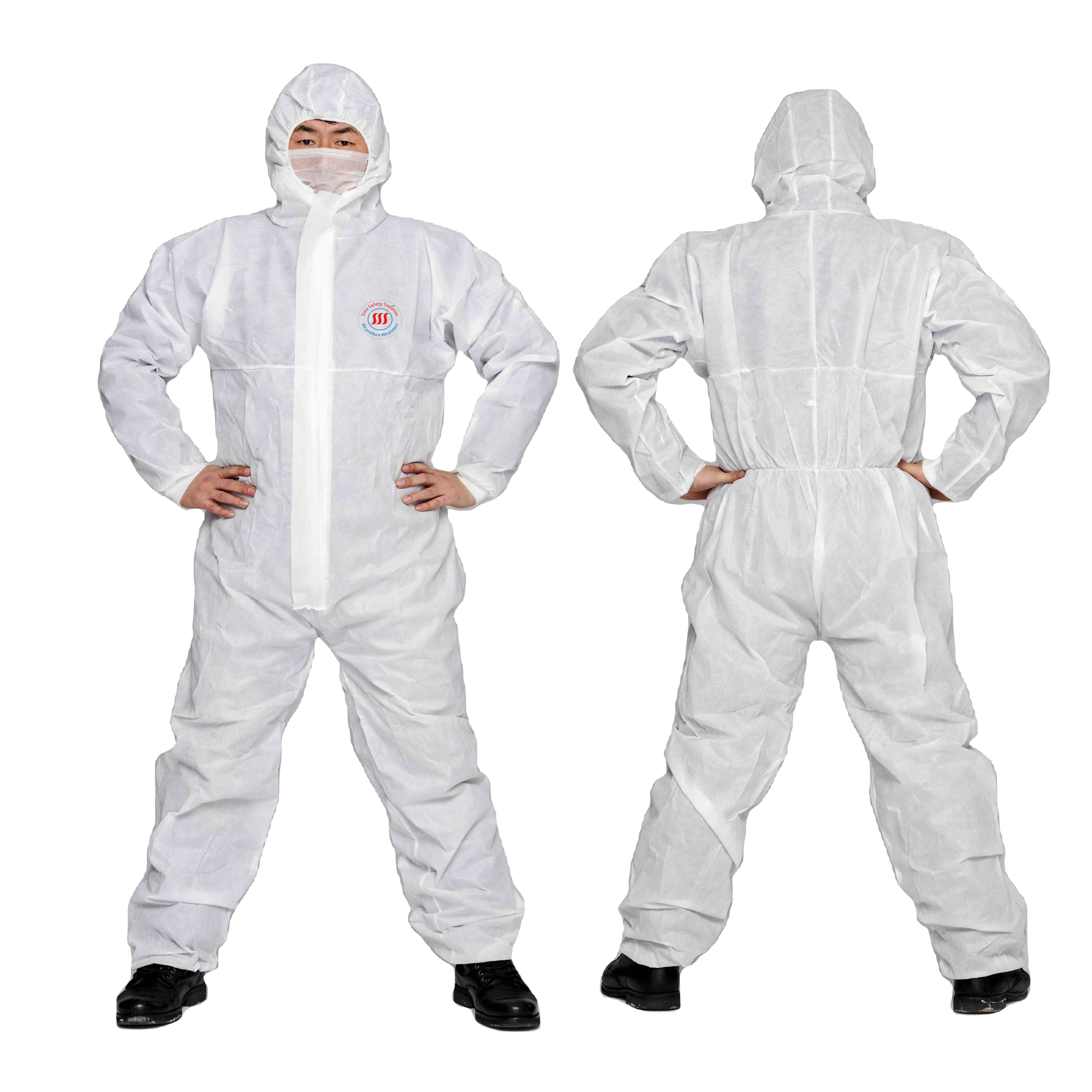 OEM Tear Resistant PP Non Woven Coverall PP Disposable Coveralls With Hood